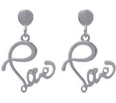 Les Trésors De Lily [H6252] - Boucles Argent 'Love ' argenté - 10x12 mm plata