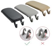 1 Pc de cuero pestillo para reposabrazos de coche cubierta para A6 C5 1998-2005 consola central reposabrazos caja de almacenamiento tapa accesorios para automóviles negro