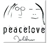 Imán para nevera John Lennon Paz y Amor One Size negro/blanco