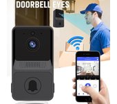 Timbre inalámbrico, cámaras, videoportero, timbre de puerta, cámara impermeable, timbre, teléfono, vídeo remoto, seguridad del hogar negro