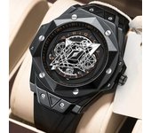 Reloj de marca de lujo superior para hombre, relojes deportivos de silicona, reloj de pulsera de cuarzo militar para hombre, cronógrafo, reloj masculino negro