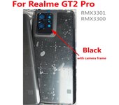 Nueva batería trasera de alta calidad para OPPO Realme GT 2 Pro, tapa de puerta trasera con marco de cámara, carcasa móvil negro