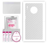 apgo Protective Skin Sticker for the back compatible with Huawei Mate 30 Pro 5G, Wrap Film, Foil, Vinyl - Pattern Transparent Carbon