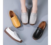 Zapatos casuales de cuero genuino para mujer, zapatillas de deporte de ocio, mocasines de marca de lujo para mujer, mocasines suaves para mujer, zapatos de mujer 39