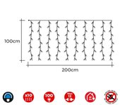 cortina easy-connect 2x1m 10 tiras 100 leds azul 30v (interior-exterior) edm total 1,8w
