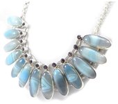 Les Trésors De Lily [I4297] - Collar de plata azul 'Cielo' azul