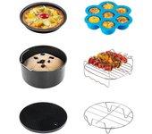 Freidora de aire COSORI Freidora de aire Compatible con todas las freidoras de aire de hasta Juego de 3 piezas de pastel, pizza, huevo, bocados, soporte de metal con brocheta de silicona, sin BPA