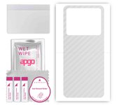 apgo Protective Skin Sticker for the back compatible with HTC U23, Wrap Film, Foil, Vinyl - Pattern Transparent Carbon