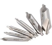 Brocas de centro combinadas HSS, avellanadores angulares de 60 grados, broca triangular de cruz de metal de 1,0/1,5/2,0/2,5/3,0/4,0/5,0/6,0/8 mm