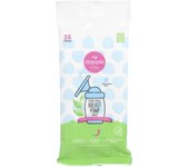 Toallitas húmedas Dapple Baby para extractores de leche, vegetales, sin perfume, 25 hojas