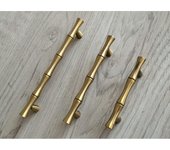 2 tiradores de cajón de aleación de zinc y bambú retro para muebles, pomos decorativos de latón antiguo, 64 mm, 96 mm y 128 mm. 64mm