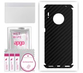apgo Protective Skin Sticker for the back+sides compatible with Huawei Mate 30 Pro, Full Wrap Film, Foil, Vinyl - Pattern Carbon Black