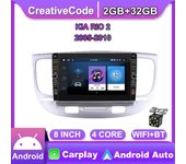 8 pulgadas para KIA RIO 2 2005-2010 con botón perilla Radio de coche reproductor de vídeo Multimedia GPS 2 din Android WIFI Carplay 2 + 32G 1+32GB