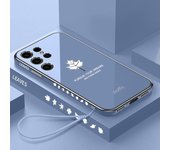 Funda de teléfono suave galvanizada con hoja de arce para Samsung S23 Ultra S20 S21 S22 S23 Plus S20 FE S21 FE Note 20, cubierta protectora de lente de silicona Ultra S10+ blanco