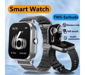 Reloj inteligente TWS 2 en 1 con auriculares y Bluetooth, reloj de pulsera deportivo con control de la salud, NFC y llamadas para hombre y mujer