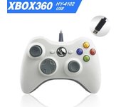 Mando con cable para Xbox 360 y PC y; Joystick para mando de juegos USB - Blanco