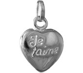 Les Trésors De Lily [R4129] - Pendentif Argent 'Je T'aime' argenté - 12x12 mm plata