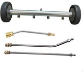 Accesorios para hidrolavadoras con 4 boquillas Limpiador de chasis Escoba de agua portátil de acero inoxidable gris