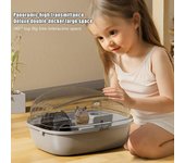 Jaula desmontable para hámster, hábitat con vista panorámica de 360 grados, jaula para animales pequeños, caja de cría para hámsteres, erizos y chinchillas. color rosa