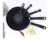 Miniollas antiadherentes para cocinar, sartenes redondas para cocina de inducción, sartenes portátiles de piedra para freír, utensilios de cocina 12cm/4.72in-Iron