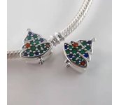 Cuentas de plata estilo navideño, árbol de Navidad, accesorios para pulseras artesanales, abalorios mágicos de Navidad