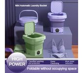 Mini lavadora plegable de 8 l, dispositivo de lavado inteligente con reducción de ruido silenciosa para el hogar, lavadora portátil con desinfección de luz azul