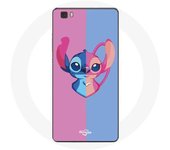 Coque pour Huawei P8 Lite Stitch et angel bleu rose
