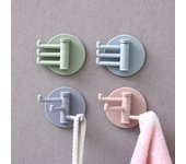 Perchero de pared adhesivo giratorio multiusos para toallas de cocina y baño