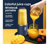 Licuadora portátil eléctrica inalámbrica de 6 cuchillas, mini licuadora de frutas con carga USB, vaso de 400 ml, máquina para hacer jugos de cocina. negro
