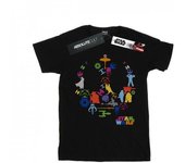 Star Wars Girls Silhouette Collage Cotton T-Shirt 9-11 Years blanco