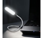 Mini luz LED USB portátil para lectura, lámpara de mesa, Flexible, 6led, USB, para banco de energía, portátil, Notebook, PC y ordenador 1 pcs blanco