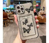 Funda para teléfono con tarjetero para iPhone 13, funda para iPhone XS 15 14 Pro 11 12 Pro Max XR X 7 8 15 Plus SE 2020, funda transparente con forma de mariposa For iPhone 15 Pro