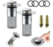 Tapón, filtro y colector de fregadero de acero inoxidable tipo enchufable y prensable One Size