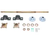 Kit de eje trasero para kart de 24 pulgadas, juego de montaje de fijación de cojinete de brida de eje trasero de 17 dientes para 50?Vehículos todo terreno de 150 cc