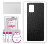 apgo Protective Skin Sticker for the back compatible with Xiaomi Mi 10 Youth 5G, Wrap Film, Foil, Vinyl - Pattern Black Honeycomb