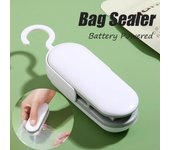 Mini sellador de bolsas con gancho, máquina portátil de sellado térmico, para paquetes de plástico, bolsas de almacenamiento de alimentos y refrigerios, sello adhesivo, accesorios de cocina marrón