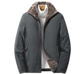 Chaquetas gruesas de terciopelo informales para hombres jóvenes y de mediana edad, de color sólido, nuevas, de invierno y otoño M negro
