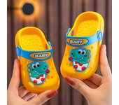 Zapatillas de playa de verano antideslizantes para niños: Zapatos con agujeros y sandalias para bebés para niños y niñas 24-25 (Inner length 150) azul oscuro
