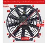 Ventilador de aire acondicionado para coche de 12 pulgadas y 12 V/24 V para tanque de agua 12V