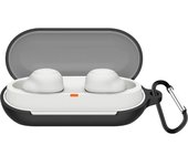 Estuche Sony compatible con KANOYO para auriculares, funda protectora de silicona, funda protectora completa para Sony, a prueba de golpes, recargable, impermeable, a prueba de polvo, perdido negro