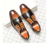 Zapatos de vestir para hombre, estilo británico, mocasines de moda sin cordones para hombre, talla grande 48, zapatos brogue para hombre, zapatos de negocios clásicos, informales, formales, de cuero 38 negro