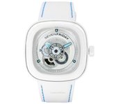 Reloj para hombre Sevenfriday P-Series Curacao día-noche con esfera blanca automático P1C05 SF-P1C-05 100M blanco