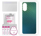 apgo Protective Skin Sticker for the back compatible with Motorola Moto E22, Wrap Film, Foil, Vinyl - Pattern Carbon Chameleon CAKA1