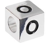 Perle Pony cube Alphabet - Lettre O - Argent - 1 x 1 cm