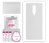 apgo Protective Skin Sticker for the back compatible with OnePlus 8 5G UW, Wrap Film, Foil, Vinyl - Pattern Transparent Carbon