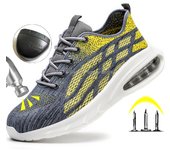 Zapatos de seguridad transpirables para hombre, botas de seguridad con punta de acero, zapatos deportivos a prueba de pinchazos, zapatillas de trabajo de moda para hombre, nuevas 36