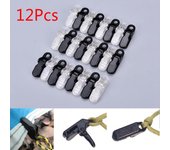 Clips de mandíbula para lona, ​​herramienta de apriete para tienda de campaña, abrazadera a presión, 12 Uds. transparente