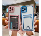 Funda con tarjetero para Samsung S23 Ultra S21 S22 Plus S20 Fe A53 5g A52 A51 A32 A22 A13 A14 A71 A72 A73 Note 20 cubiertas chapadas suaves Note20(4G 5G) color rosa