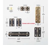 10 Uds. Mini cofre de joyería de bronce antiguo alargado, caja de música de madera para regalo, caja de vino, bisagra de puerta de gabinete de casa de muñecas con tornillo Type 1 8x10mm