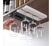 Estante colgante para vasos de vidrio, accesorios de cocina, soporte de pared para copas de vino, clasificación de copas, organizador de armario sin perforaciones